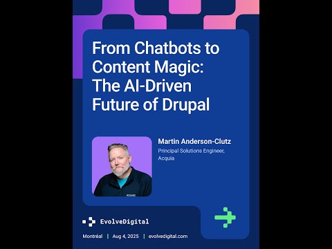 Preview image for the video "Martin Anderson Clutz, Senior Solutions Engineer, Acquia From Chatbots to Content Magic". Preview image for the video "Martin Anderson Clutz, Senior Solutions Engineer, Acquia From Chatbots to Content Magic".